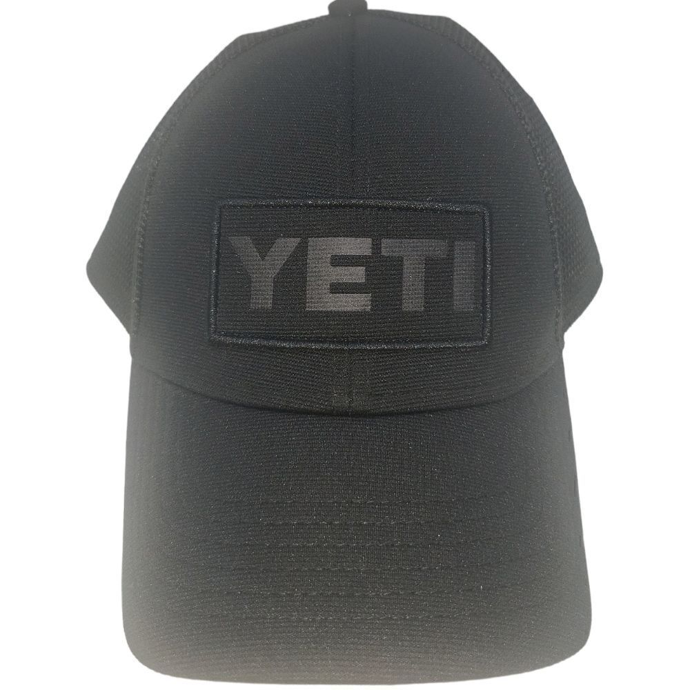 YETI- PATCH ON PATCH TRUCKER Baseball HAT -black